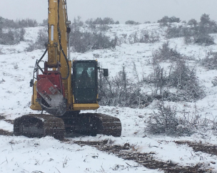 tractor in snow