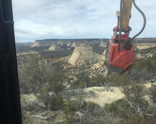 tractor on cliffs